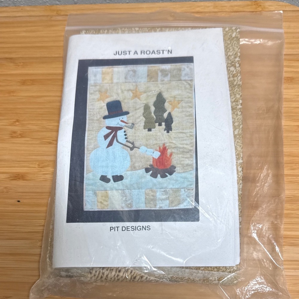 NIP Snowman Quilt Kit Just A Roast'n Bonfire Wall Hanging Pattern